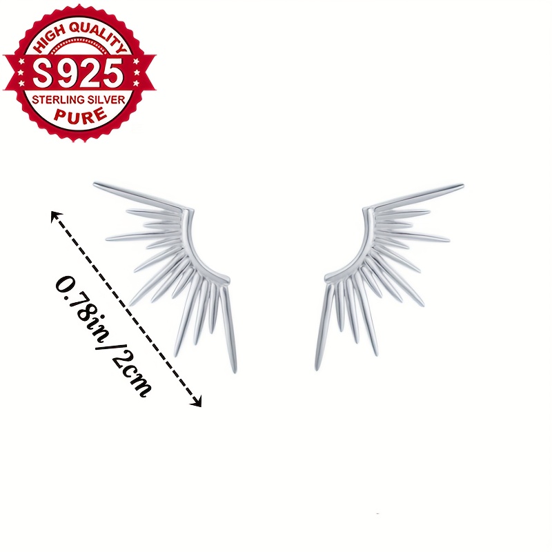 Women's S925 Silver Minimalist Sun Design Stud Earrings